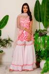 Label Kritika Kataria_Pink Net Silk Embroidered Kurta Sharara Set_Online_at_Aza_Fashions