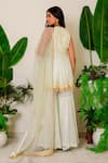 Shop_Label Kritika Kataria_Green Silk Embroidery Sequin And Beads Round Kurta Sharara Set _at_Aza_Fashions