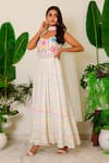 Buy_Label Kritika Kataria_White Crepe Embroidery Sequin Sweetheart Neck Anarkali Set  _Online_at_Aza_Fashions