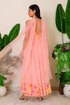 Buy_Label Kritika Kataria_Peach Crepe Embroidery Sequin And Beads V Neck Anarkali Set  _Online_at_Aza_Fashions