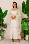 Buy_Label Kritika Kataria_White Silk Embroidered Anarkali Set_at_Aza_Fashions