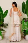 Shop_Label Kritika Kataria_White Silk Embroidery Zardozi Round Kurta Sharara Set _at_Aza_Fashions