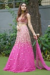 Richa Jaisinghani Label Pink Organza, Tulle, Georgette Cutdana Work, Sequins Embroidered Lehenga Set Online at Aza Fashions Richa Jaisinghani Label_Pink Organza, Tulle, Georgette Cutdana Work, Sequins Embroidered Lehenga Set _Online_at_Aza_Fashions