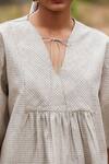 The Summer House_Beige Solio Checkered Top_at_Aza_Fashions