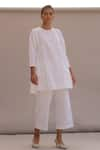 Buy_The Summer House_White Organic Cotton Cambric Natsu Drop Shoulder Tunic And Pant Set  _at_Aza_Fashions