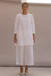 The Summer House_White Organic Cotton Cambric Natsu Drop Shoulder Tunic And Pant Set  _Online_at_Aza_Fashions