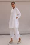 Buy_The Summer House_White Organic Cotton Cambric Natsu Drop Shoulder Tunic And Pant Set  _Online_at_Aza_Fashions