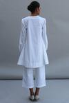 Shop_The Summer House_White Organic Cotton Cambric Round Perry Puff Sleeve Tunic And Pant Set_at_Aza_Fashions