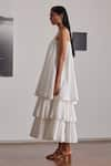 Shop_The Summer House_White Organic Cotton Cambric Plain Square Neck Lev Tiered Dress  _Online_at_Aza_Fashions