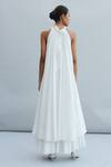 Shop_The Summer House_White Organic Cotton Cambric Plain Halter Neck Abeer Dress  _at_Aza_Fashions