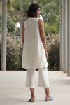 Shop_The Summer House_White Handwoven Chanderi Plain Round Nailah Tunic And Pant Set  _at_Aza_Fashions