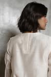 Shop_The Summer House_White Handwoven Chanderi Plain High Neck Atlas Top _Online_at_Aza_Fashions