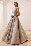Adaara Couture_Organza Net, Coated Fabric Floral Motifs One Embroidered Gown _Online_at_Aza_Fashions