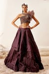 Buy_Adaara Couture_Purple Organza Embroidered Cut Dana Work Layered Lehenga Set With Ruffle Dupatta _Online_at_Aza_Fashions