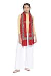 Shop_Shingora_Maroon Embroidered Floral Shawl _at_Aza_Fashions