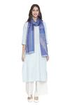 Shop Shingora Blue Woven Jacquard Stole at Aza Fashions Shop_Shingora_Blue Woven Jacquard Stole _at_Aza_Fashions