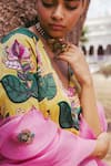 Jodi_Pink Organza Sequins, Thread Work Jeypore Hand Embroidered Dupatta _Online_at_Aza_Fashions