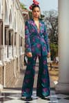 Jodi_Blue Taragarh Gajji Silk Jacket And Pant Set_Online_at_Aza_Fashions