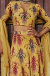 Jodi_Yellow Silk Printed Block Sariska Lehenga  _at_Aza_Fashions