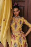 Buy_Jodi_Yellow Silk Sequins, Thread Work Sariska Hand Embroidered Dupatta _at_Aza_Fashions