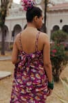 Shop_Jodi_Pink Mulberry Silk Bead Work, Block Print, Sequins Devi Hand Strappy Blouse _at_Aza_Fashions