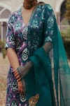 Shop_Jodi_Green Organza Sequins, Thread Work Panna Embroidered Dupatta _at_Aza_Fashions