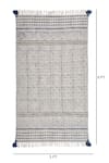 ORNA_Black 100% Cotton Block Print Hand Rug_Online_at_Aza_Fashions