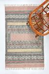 Buy_Orna_Maroon 100% Cotton Block Print Hand Rug_at_Aza_Fashions
