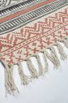 Orna_Maroon 100% Cotton Block Print Hand Rug_Online_at_Aza_Fashions