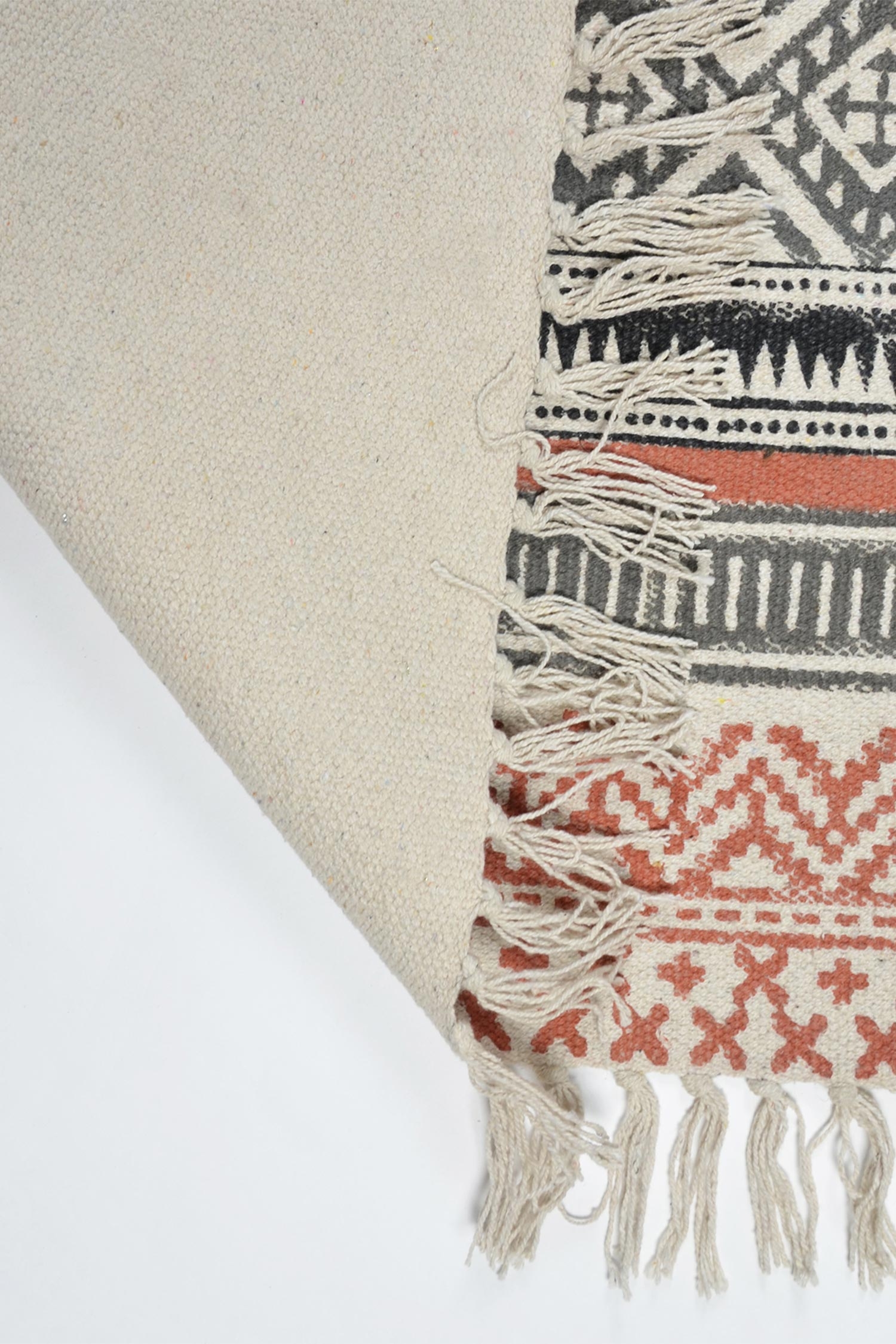 Buy_Orna_Maroon 100% Cotton Block Print Hand Rug_Online_at_Aza_Fashions