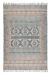 Shop_ORNA_Blue 100% Cotton Block Print Hand Rug _at_Aza_Fashions