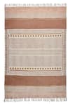 Shop_ORNA_Brown 100% Cotton Block Print Hand Rug _at_Aza_Fashions