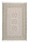 Shop_ORNA_Green 100% Cotton Block Print Hand Rug _at_Aza_Fashions