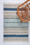 Buy_ORNA_Blue 100% Cotton Block Print Hand Rug _at_Aza_Fashions