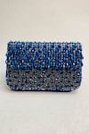 Buy_Kainiche By Mehak_Blue Embellishment Lucent Clutch With Sling _at_Aza_Fashions