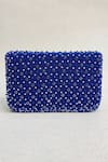 Shop_Kainiche By Mehak_Blue Embellishment Lucent Clutch With Sling _at_Aza_Fashions