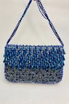 Kainiche By Mehak_Blue Embellishment Lucent Clutch With Sling _Online_at_Aza_Fashions