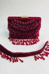 Shop_Kainiche By Mehak_Maroon Embellishment Pearlent Bag With Handle _at_Aza_Fashions