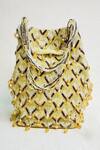 Buy_Kainiche By Mehak_Gold Embellishment Affinity Potli Bag _at_Aza_Fashions