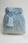 Buy_Kainiche By Mehak_Silver Embellishment Ritz Bead Drop Potli Bag With Sling _at_Aza_Fashions