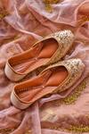 Buy_HOUSE OF EKARA_Beige Embroidered Grace Juttis _Online_at_Aza_Fashions