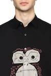Noonoo_Black 100% Giza Cotton Embroidered Animal The Gorilla Business Shirt _Online_at_Aza_Fashions