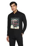 Shop Noonoo Black 100% Giza Cotton Printed Clown Joker Shirt at Aza Fashions Shop_Noonoo_Black 100% Giza Cotton Printed Clown Joker Shirt _at_Aza_Fashions