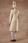 Shop Gargee Designers Beige Raw , Cotton Floral Embroidered Sherwani Set at Aza Fashions Shop_Gargee Designers_Beige Raw , Cotton Floral Embroidered Sherwani Set _at_Aza_Fashions