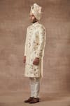 Gargee Designers Beige Raw , Cotton Floral Embroidered Sherwani Set Online at Aza Fashions Gargee Designers_Beige Raw , Cotton Floral Embroidered Sherwani Set _Online_at_Aza_Fashions