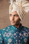 Gargee Designers Green Raw , Cotton Bird, Floral Embroidered Sherwani Set at Aza Fashions Gargee Designers_Green Raw , Cotton Bird, Floral Embroidered Sherwani Set _at_Aza_Fashions