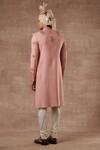 Shop_Gargee Designers_Peach , Cotton Floral Embroidered Sherwani Set _at_Aza_Fashions