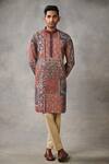 Buy_Gargee Designers_Multi Color Georgette Embroidered Geometric Sequin Kurta Set For Men_at_Aza_Fashions