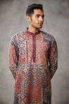 Shop_Gargee Designers_Multi Color Georgette Embroidered Geometric Sequin Kurta Set For Men_Online_at_Aza_Fashions