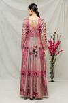 Shop_Abhi Singh_Pink Silk Embroidered Floral Round Anarkali With Dupatta _at_Aza_Fashions